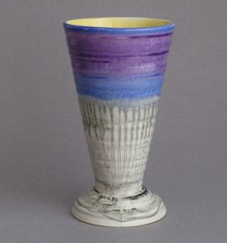 Vintage/antique Art Deco Hand Painted Shelley Vase Blue/purple/grey - 5 " High