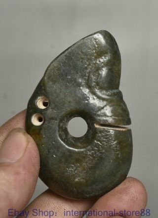 6.  5cm Rare Old Chinese Hongshan Culture Jade Carving Pig Dragon Pendant A81