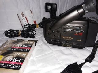 1991 Rare Panasonic Palmcorder Afx8 Vhsc Camcorder Video Camera And Accessories