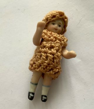 Miniature Antique Dolls House Hertwig Bisque Doll Marked Made In Germany