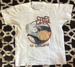 Cyndi Lauper Vintage 1987 True Colors Tour Rare T Shirt Autographed Signed