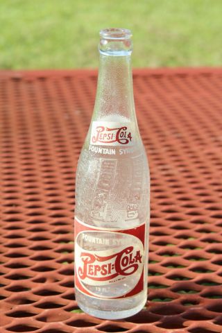 1943 Pepsi Cola Fountain Syrup Acl Bottle Blytheville Arknasas Ark Ar Rare