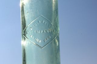 Salina Kansas Straight Side Coca Cola Bottle Kans Kan Ks Rare Diamond Embossed