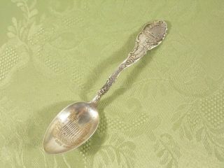 Sterling Souvenir Spoon " Mormon Temple In Salt Lake City " By Shepard Mfg.