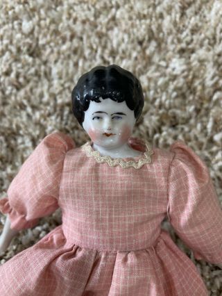 Antique 7 1/2” German China Head Doll Dollhouse Size