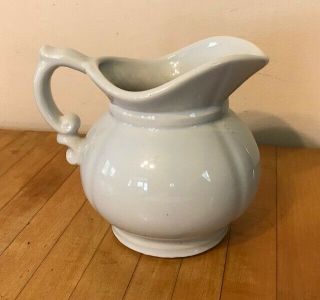Antique/vintage Mccoy Water Pitcher Jug Vase 7528 White Ceramic For Wash Basin