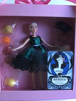 Rare Artist Joey Versaw 3d Printing Hand Painted Mary Magpie 7” Doll & Wigs