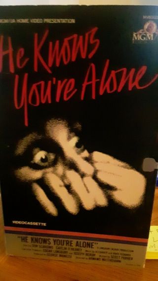 He Knows Your Alone Rare Oop Vhs Big Box