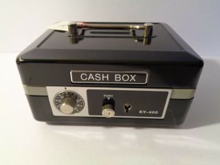 Vtg 6 " Combination Cash Box Metal Coin Bank Ky - 400 (yes Combination/ No Key) D3