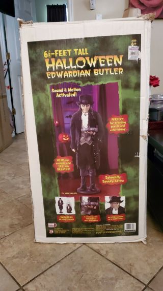 Gemmy Life Size Edwardian Butler W/original Box Halloween Prop Rare Spirit