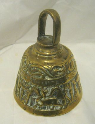 Antique Wonderful Brass Apostles Bell Approx 6 Ins Tall And 4½ Ins Wide Heavy