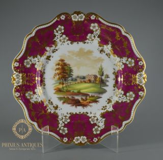 Antique 19th Century Coalport? Porcelain Cabinet Plate