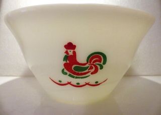 Rare Mckee Rooster Chicken Hen White Milk Glass Mixing Bowl 7 " Vintage Antique