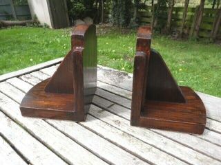 Lovely Vintage 1930s Art Deco Wooden Bookends