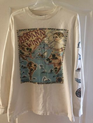 Rare Vintage Jimmy Buffett Summer 1997 Banana Wind Tour Long Sleeve Shirt Xl