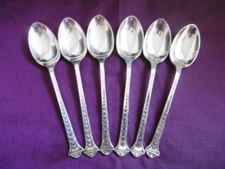 Lovely Set Of 6 Antique Silver Plated Epns Coffee Spoons