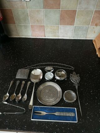 13 Assorted Silver Plate/white Metal Items