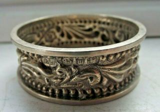 Victorian 1896 Sterling Silver Hallmarked Napkin Ring 18.  8g Blank Very Detailed