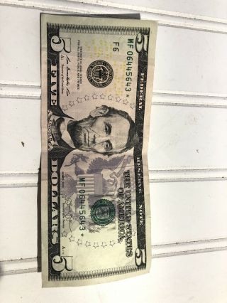 5 Dollar Bill With A Star Note Rare