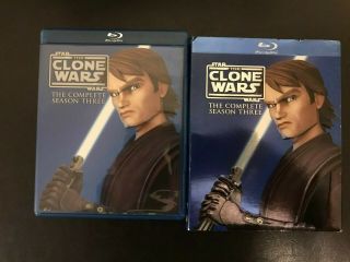 Bluray Star Wars: The Clone Wars The Complete Season Three W/ Slipcover Oop Rare