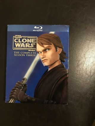 Bluray Star Wars: The Clone Wars The Complete Season Three W/ Slipcover OOP Rare 2