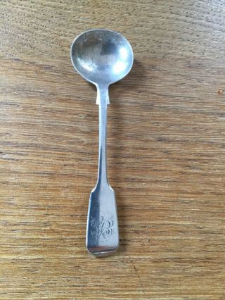 Antique Solid Silver Fiddle Pattern Salt Spoon Exeter 1847