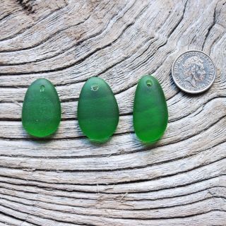 Seaham And North East Sea Glass - Hand Carved Pendants,  Green - Imogen 