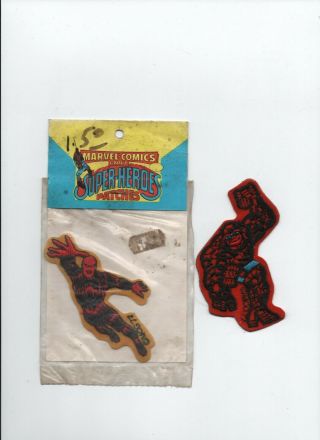 Marvel Hero Patches 1977 Human Torch And Thing Rare