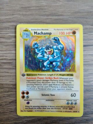 Machamp 1st Edition Shadowless - Base Set - 8/102 Holo - Foil - Pokemon Card - Lp