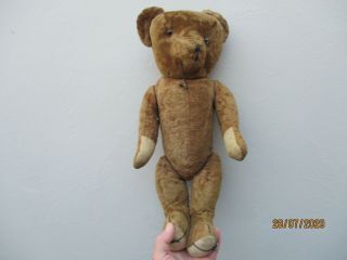 A Vintage Straw Filled Teddy Bear C1930/50s