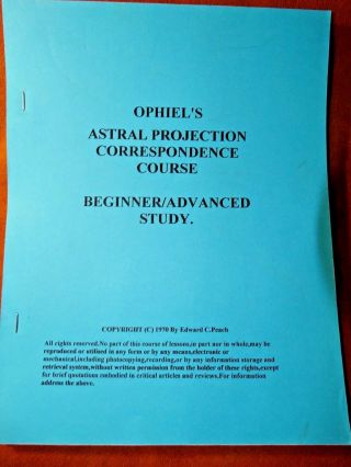 EXTREMELY RARE COMPLETE OPHIEL ' S CORRESPONDENCE COURSES ALL THE LESSONS 2