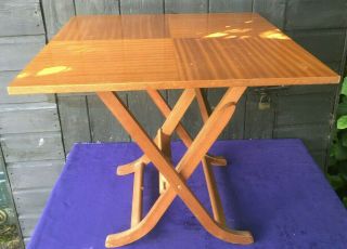 Vintage Meredew Furniture Teak & Veneer Occasional Folding Side Table 60s 70s