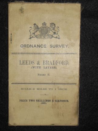 Vintage Ordnance Survey (o/s) Map Of Leeds & Bradford - 1908 - Sheet 9 - Layers