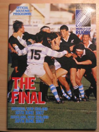 Rugby World Cup 1987 Rare Final Programme