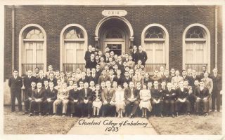 Cleveland Ohio Cleveland College Of Embalming 1933 Rppc Rare Postcard