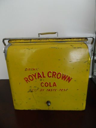 Rare Vintage Large Drink Royal Crown Cola Metal Cooler With Bottle Opener