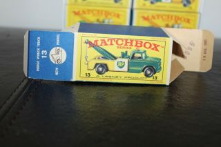 Matchbox Series Lesney 13 Rare Rare Box Green Cab Not Yellow
