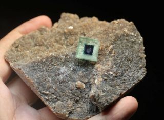 253g Very Rare Cyan Color Ghost Fluorite From Inner Mongolia