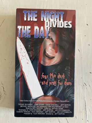 The Night Divides The Day Vhs Rare Htf Video Outlaw Horror Not Rated Jeff Burton