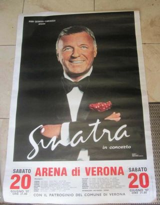 Frank Sinatra Vintage Rare Concert Poster 1987 Vintage Verona Italy