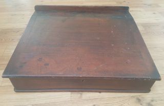 Vintage Wooden Writing Slope / Desk Top Box With Hinges