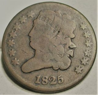 1825 Classic Head Half Cent G,  Rare Us Coin.