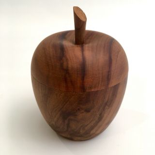 Vintage Danish Modern Teak Wood Apple Box Mcm