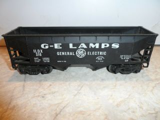 Kusan/kmt O Gauge Rare G E Lamps 2 Bay Hopper Car Built Black