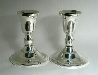 Polished " Duchin Creation " Sterling Silver Weighted Candle Holders
