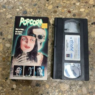 Popcorn Rca Columbia Vhs Horror Comedy Cult Rare Gore Htf Video Oop Dee Wallace