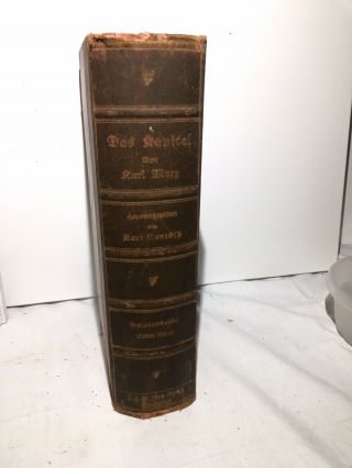 Das Kapital Karl Marx Antique Book In German 1919 Stuttgart Early Edition Rare