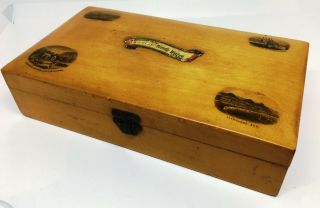 Mauchline Ware Souvenir Box Antique Victorian 