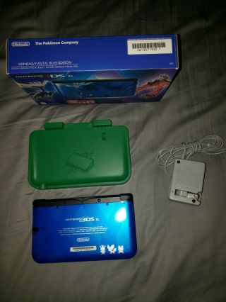 Nintendo 3DS XL Pokemon X and Y Handheld System - Blue RARE 2