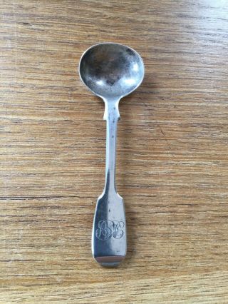 Antique Solid Silver Fiddle Pattern Salt Spoon London 1873